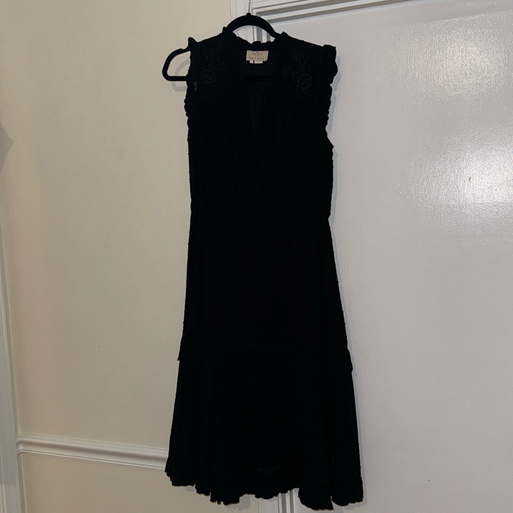 Kate Spade black midi sleeveless dress